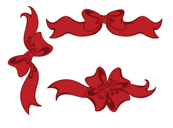 White silk ribbons set Royalty Free Vector Image