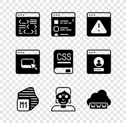 set software browser files with exclamation mark vector image