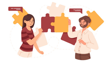 Collaborative Puzzle Solution vector image