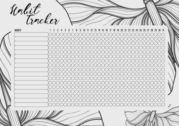 Habit tracker template for monthlyplanner Vector Image