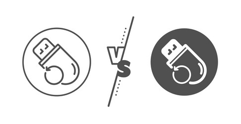 Recovery usb memory line icon backup data sign vector