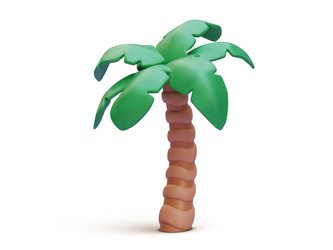 3d realistic render palm with shadow isolated vector