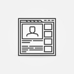browser web page or window outline concept vector image