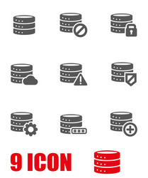 Database Icon Set - Grey vector image