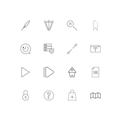 interface linear thin icons set outlined simple vector image