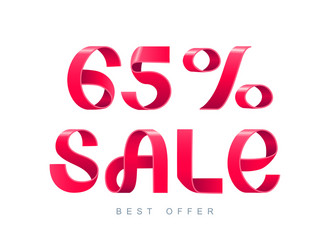 sale 65 percent off vector