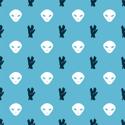 set vulcan salute and alien on seamless pattern vector image