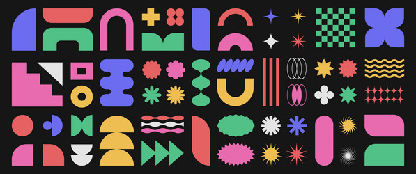 abstract retro shapes basic brutal forms vector image