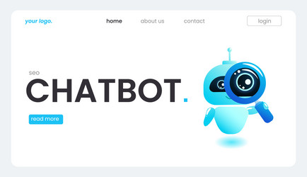 an online assistant bot on a landing page template vector image