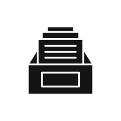 archive icon set data file folder organize box vector image