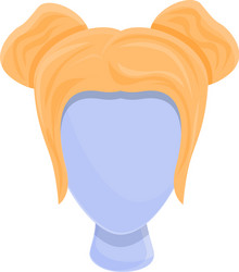 hair wig icon cartoon style vector