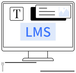 learning management system interface with text vector image