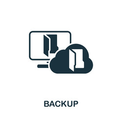 backup icon monochrome simple line data science vector image