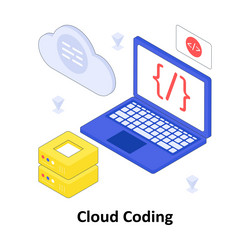 cloud coding isometric colored eps f vector image