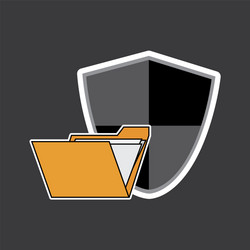 envelope or file folder and shield system security vector image