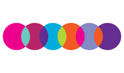 intersecting overlapping circles rings element vector image
