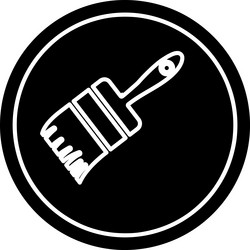 Paint brush black icon solid logo Royalty Free Vector Image