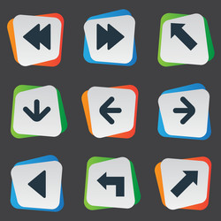set of 9 simple pointer icons can be found vector image
