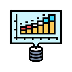analytics chart big data color icon vector image