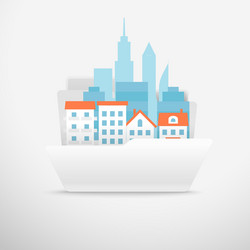 computer interface folder open illus vector image