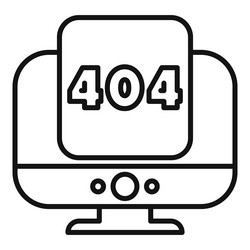 desktop computer showing 404 error message icon vector image