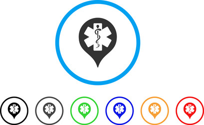 Hospital map marker rounded icon vector