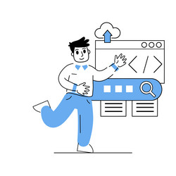 programmer works with code vector image