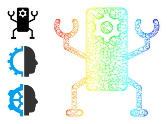 spectral gradient net mesh nanobot icon vector image