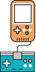 Video game control with display handle icon vector