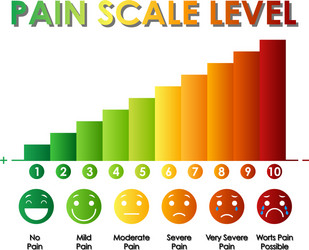 diagram showing pain scale level with different vector image