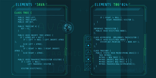 Hud interface elements with part code java vector