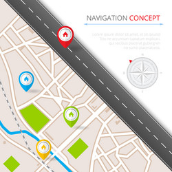 navigation concept with pin pointer vector image