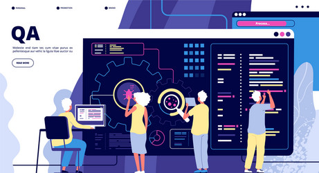 Software testing online computer test inspection Vector Image