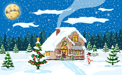 Snowy Christmas Scene vector