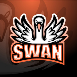 swan mascot esport logo design Vector Image