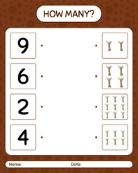 how many counting game with dead tree worksheet vector image
