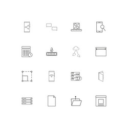 internet technologies linear thin icons set vector image
