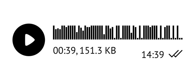 recording of audio message template ui element vector image