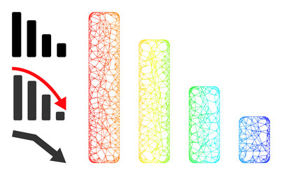 spectral gradient net mesh descending bar chart vector