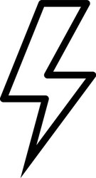 thunderbolt line icon in flat style for apps ui vector image