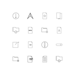 files and folders sign linear thin icons set vector image