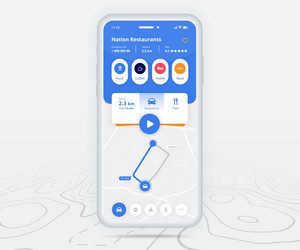 map gps navigation ux ui concept smartphone vector image