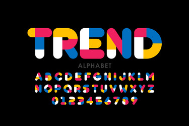 Colorful font design alphabet letters and numbers Vector Image