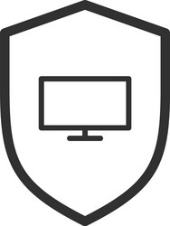 shield line icon web security symbol computer vector