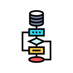 algorithm big data color icon vector image