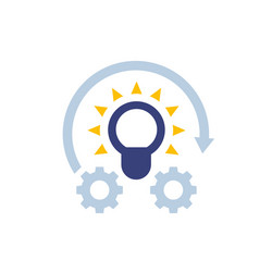 Implementation idea execution icon on white vector