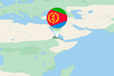 map of eritrea with the flag cartographic vector image