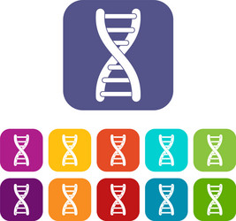 dna strand icons set flat vector