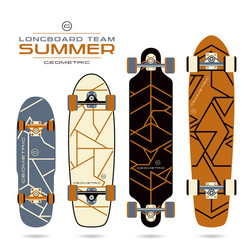 Geometric lines print on longboards vector