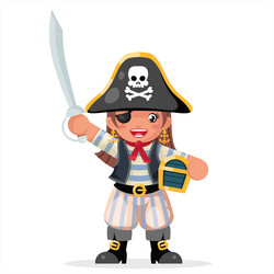 Little cute pirate girl children masquerade vector